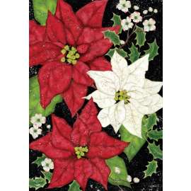 Festive Poinsettias Garden Flag