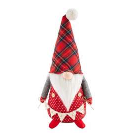 Lg Red Plaid Christmas Gnome