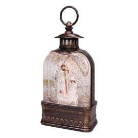 Holy Family Glitter Dome Lantern