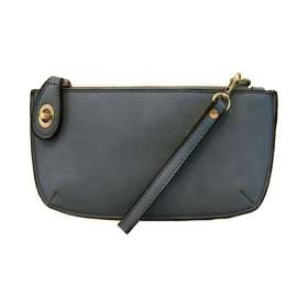 Dark Chambray Crossbody Wristlet Bag