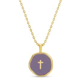 Purple Tiny Cross Necklace