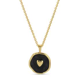 Black Tiny Heart Necklace