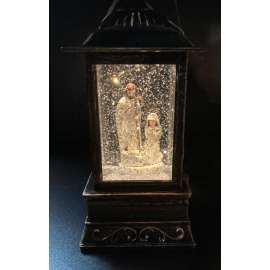 Ivory Nativity Glitter Lantern