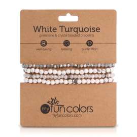 White Turquoise Spiritual Gemstone Bracelet Set