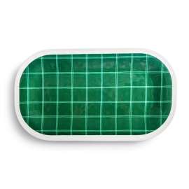 Green Plaid Melamine Platter