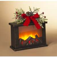 10.75 in. wide Lighted Fireplace Decor