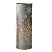 9.5 in. Silver Glass Candle Holder