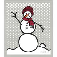 Snowman-Red Gray Dishcloth