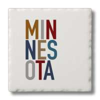 Minnesota Typography Coaster Set of 4