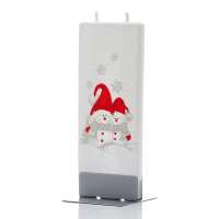 Two Snowmen & Red Hats Flatyz Candle