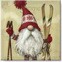 Skier Gnome Print - 5 x 5 in.