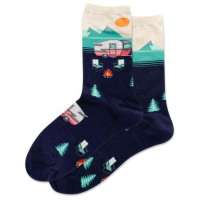 Women's Navy Camper Scene Socks