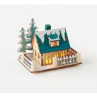 Green Roof Lodge Wood Ornament