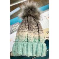 Seafoam Child's Beanie Hat w/Pom