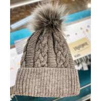 Grey Child's Beanie Hat w/Pom