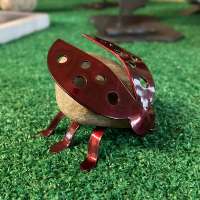 Ladybug Stone Garden Art