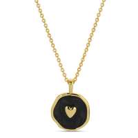 Black Tiny Heart Necklace