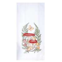 Botanical Mushroom Embroidered Dish Towel