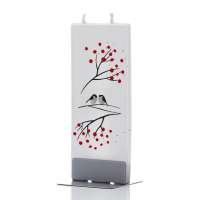 Winter Birds On White Flatyz Candle